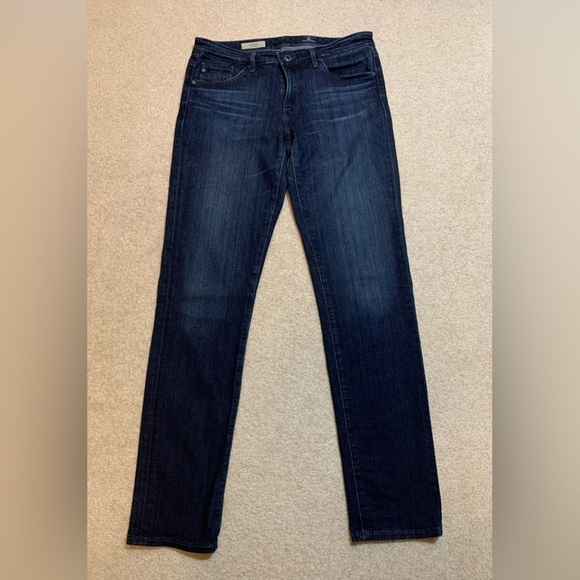 AG Adriano Goldschmied The Stevie Slim Straight Dark Wash Jeans Women 29R - Picture 1 of 9